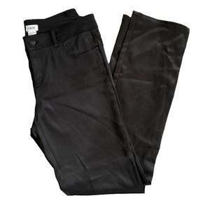 Cache Back Satin Mid Rise Straight Leg Pants